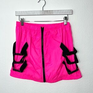 Punk Hot & Delicious - Neon Pink windbreaker Cyber Punk Mini‎ Skirt Sz Large